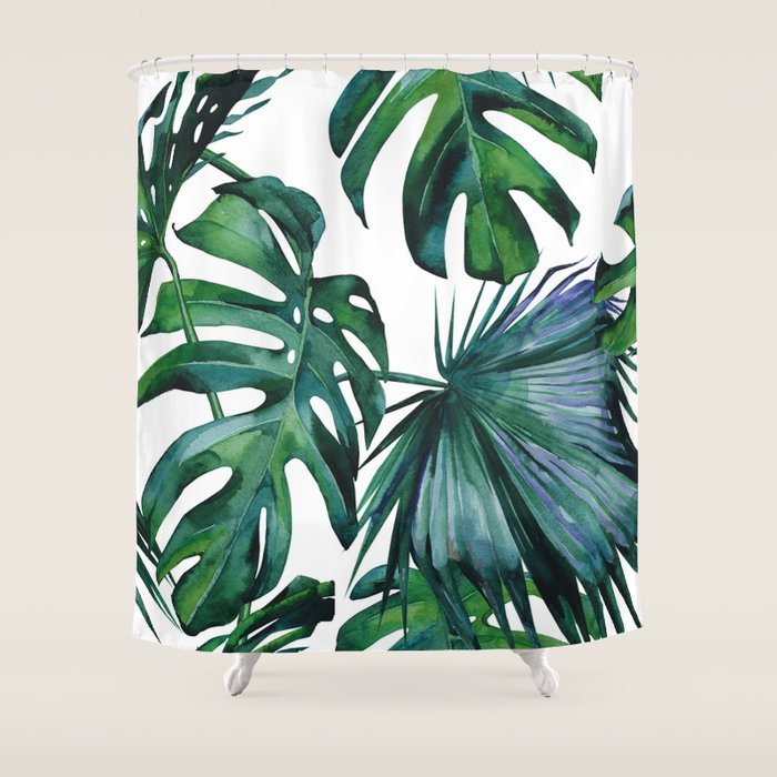 Tropical Palm Leaves Classic II Shower Curtain Gallery Image 1