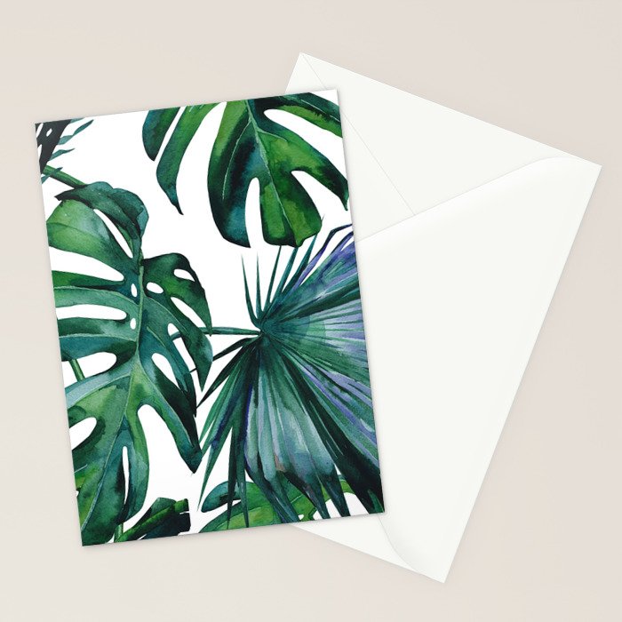 Tropical Palm Leaves Classic II Stationery Card Gallery Image 2