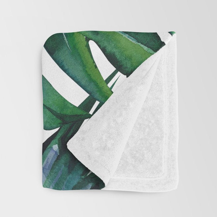 Tropical Palm Leaves Classic II Throw Blanket Gallery Image 3