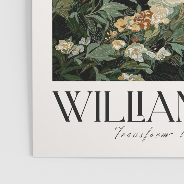 William Morris sage green Autumn Floral Print Art Nouveau maximalist wall art fall Flower Poster Poster Gallery Image 3
