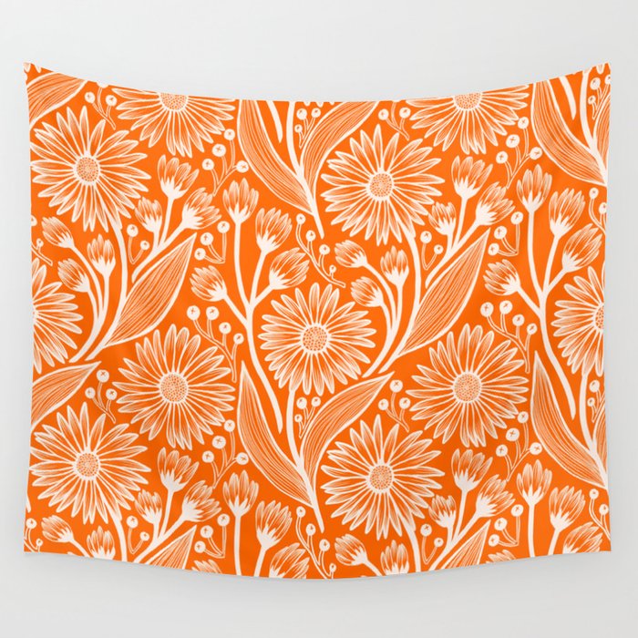 Marmalade Coneflowers Wall Tapestry Gallery Image 1