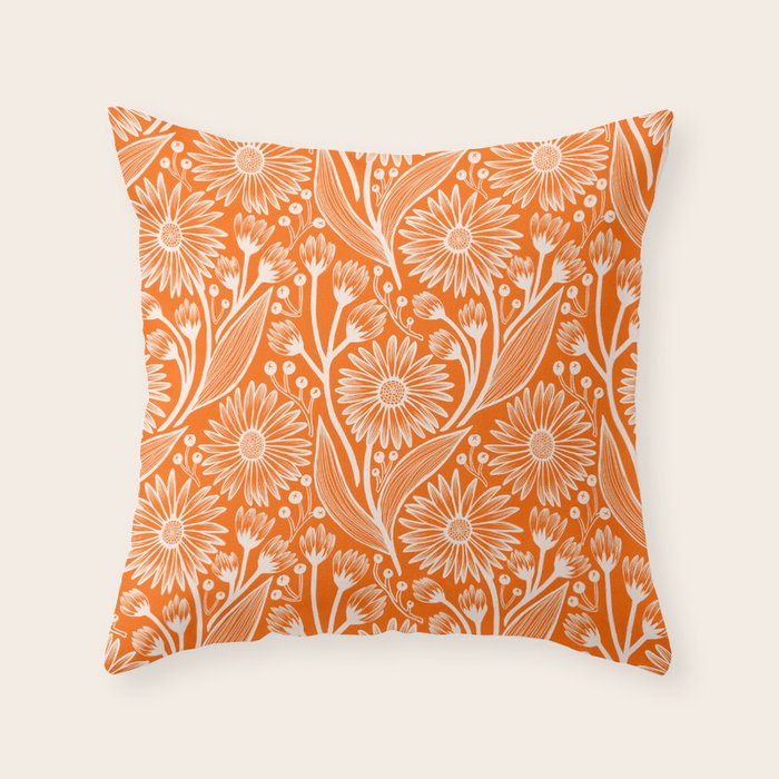 Marmalade Coneflowers Throw Pillow Gallery Image 6