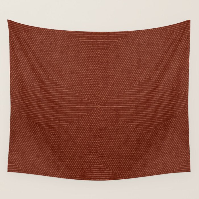 boho triangle stripes - rust Wall Tapestry Gallery Image 4