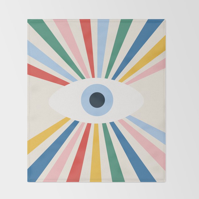 All Seeing Evil Eye - primary Throw Blanket Gallery Image 2