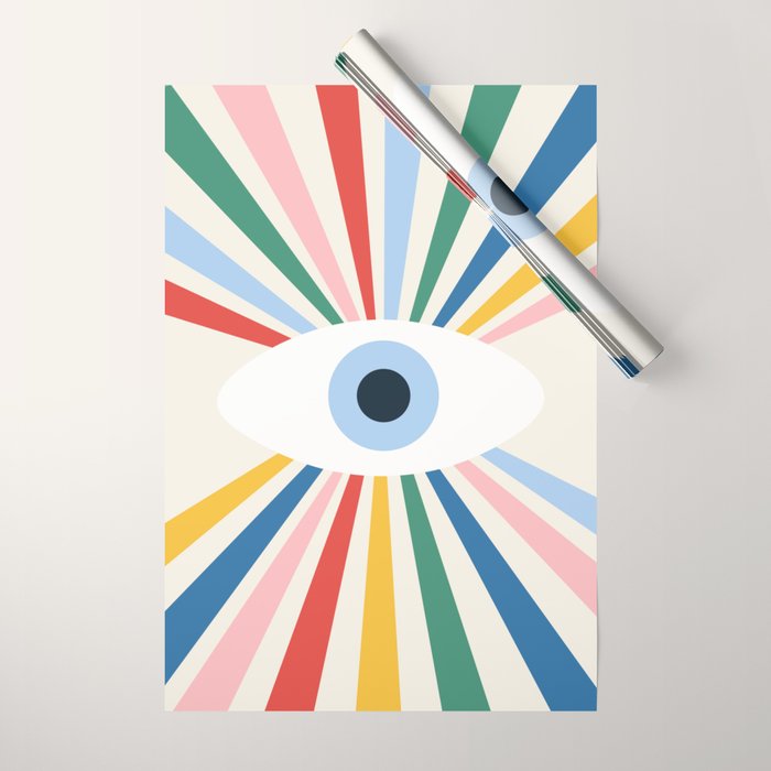 All Seeing Evil Eye - primary Wrapping Paper Gallery Image 1