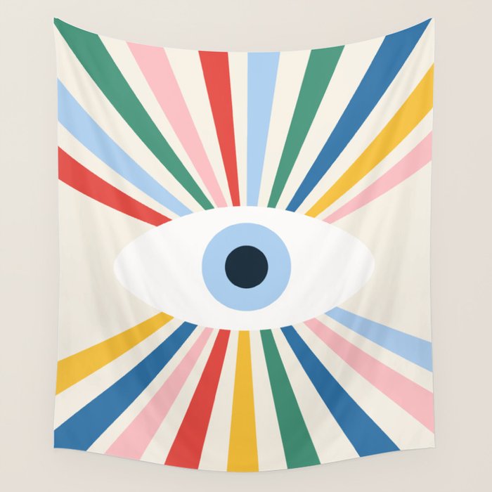 All Seeing Evil Eye - primary Wall Tapestry Gallery Image 4