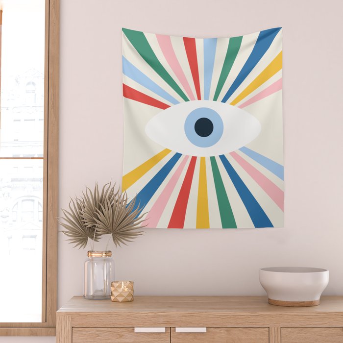 All Seeing Evil Eye - primary Wall Tapestry Gallery Image 2
