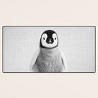 Baby Penguin - Black & White Desk Mat Gallery Image 3