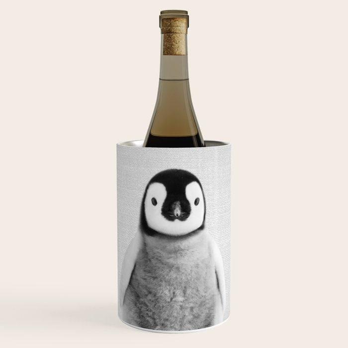 Baby Penguin - Black & White Wine Chiller Gallery Image 1