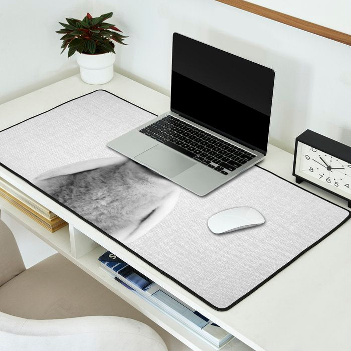 Baby Penguin - Black & White Desk Mat Gallery Image 2