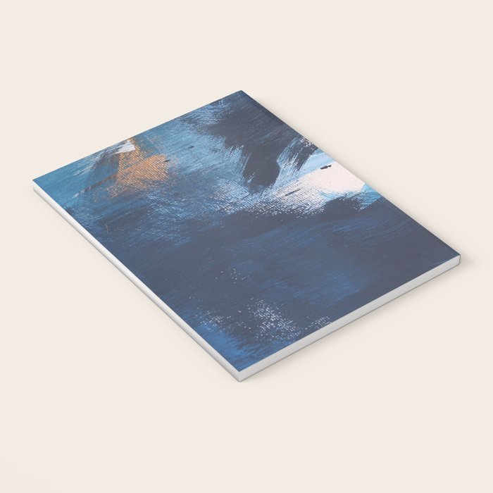 Ships in the Night: a vibrant abstract mixed-media piece in blues and golds by Alyssa Hamilton Art Notebook Gallery Image 3