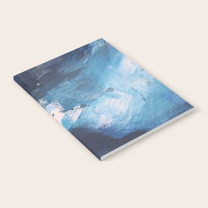 Ships in the Night: a vibrant abstract mixed-media piece in blues and golds by Alyssa Hamilton Art Notebook Gallery Image 2