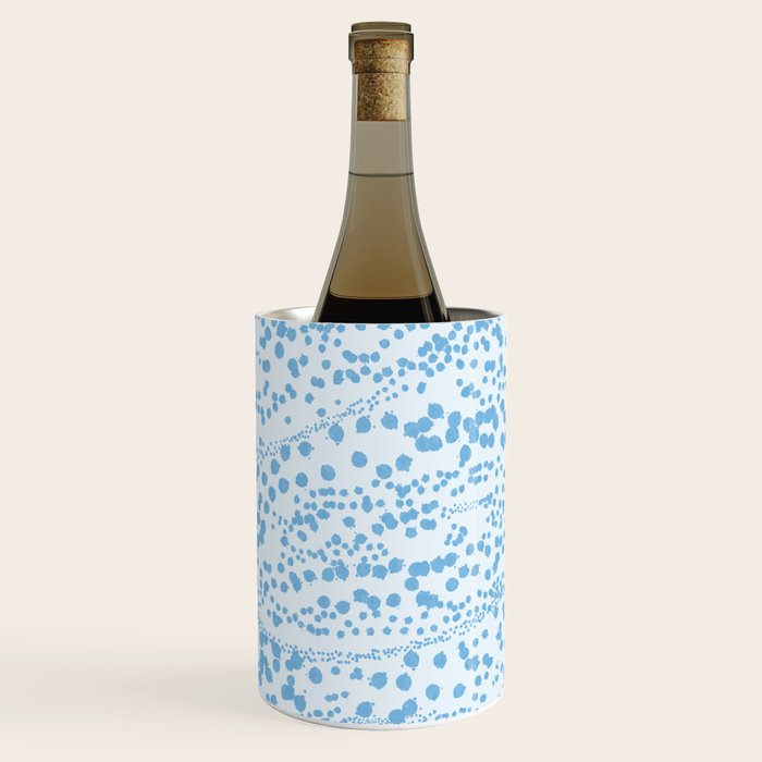  Abstract Ink Blot Strata Pattern in Ice Blue Wine Chiller Gallery Image 2