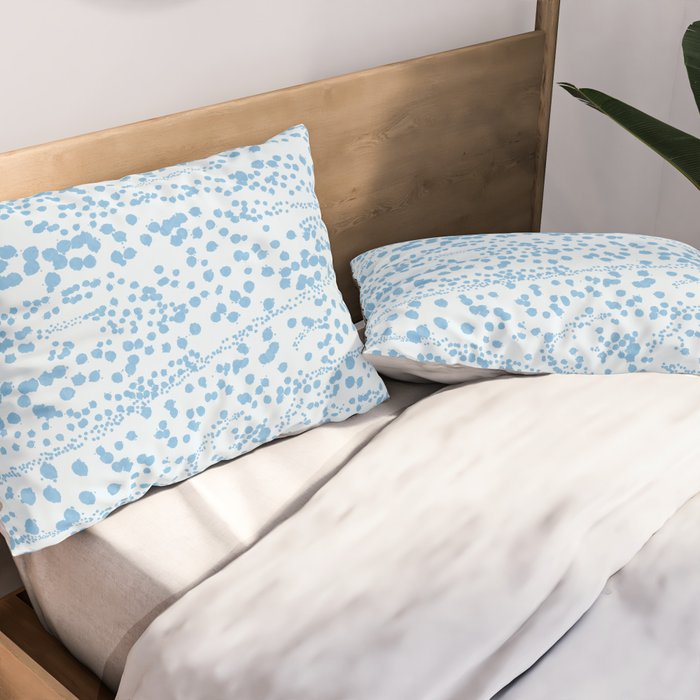  Abstract Ink Blot Strata Pattern in Ice Blue Pillow Sham Gallery Image 2