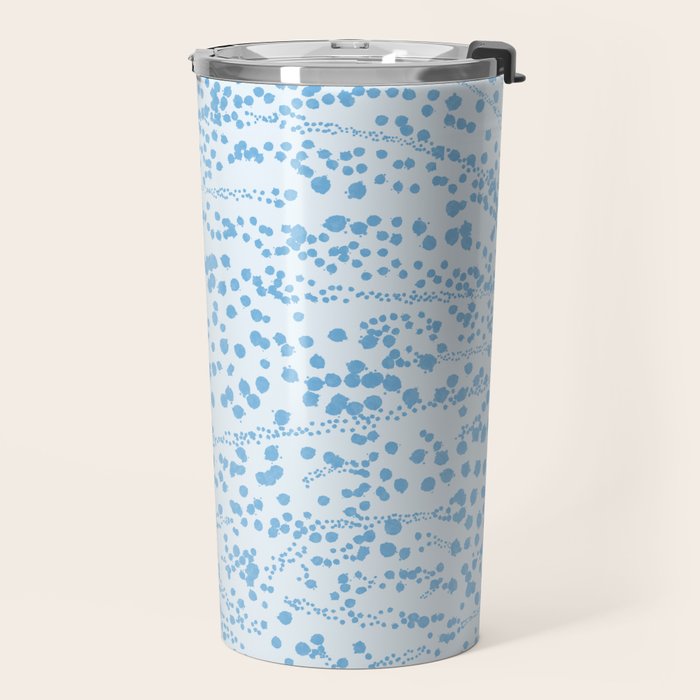  Abstract Ink Blot Strata Pattern in Ice Blue Travel Mug Gallery Image 2