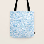  Abstract Ink Blot Strata Pattern in Ice Blue Tote Bag Gallery Image 1