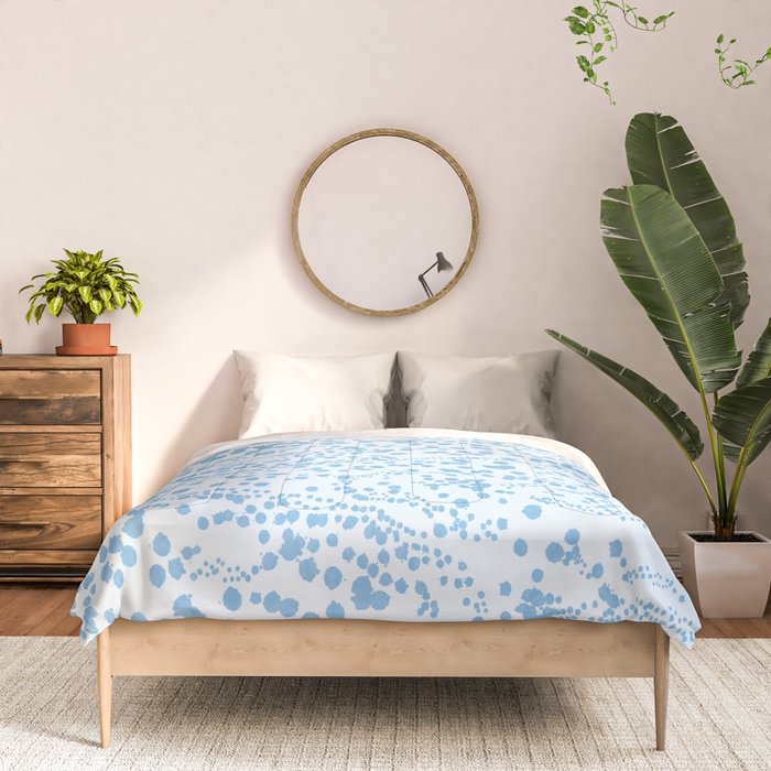  Abstract Ink Blot Strata Pattern in Ice Blue Comforter Gallery Image 3