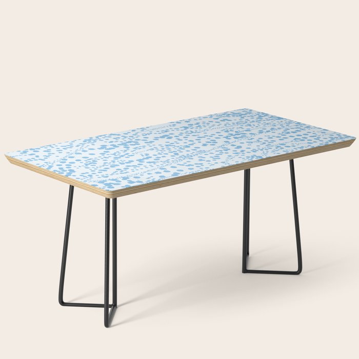  Abstract Ink Blot Strata Pattern in Ice Blue Coffee Table Gallery Image 1