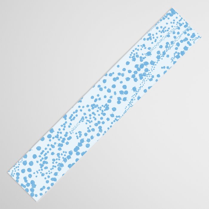  Abstract Ink Blot Strata Pattern in Ice Blue Table Runner Gallery Image 3