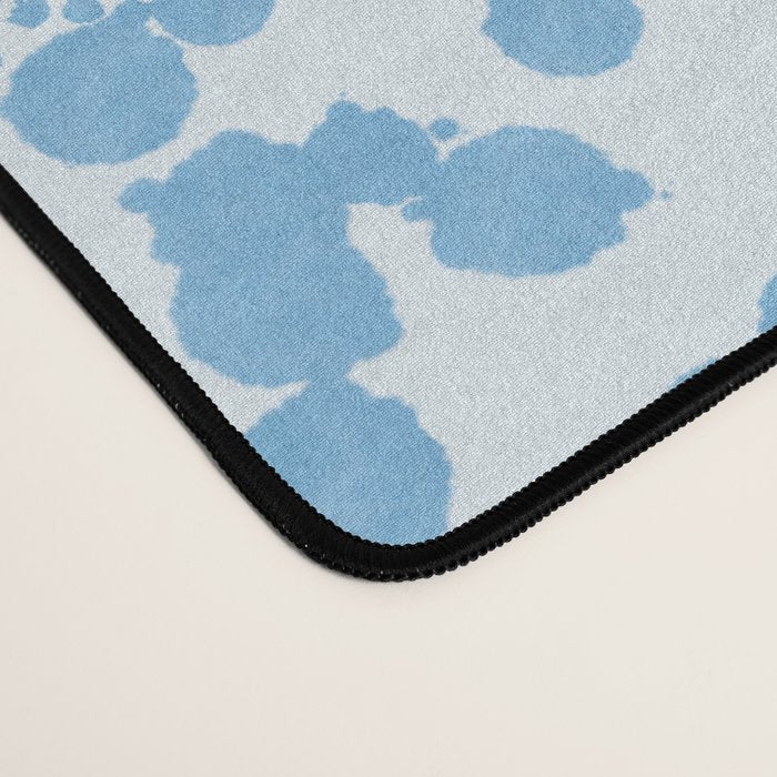  Abstract Ink Blot Strata Pattern in Ice Blue Desk Mat Gallery Image 4