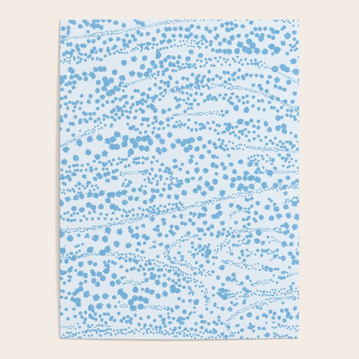  Abstract Ink Blot Strata Pattern in Ice Blue Poster Gallery Image 4