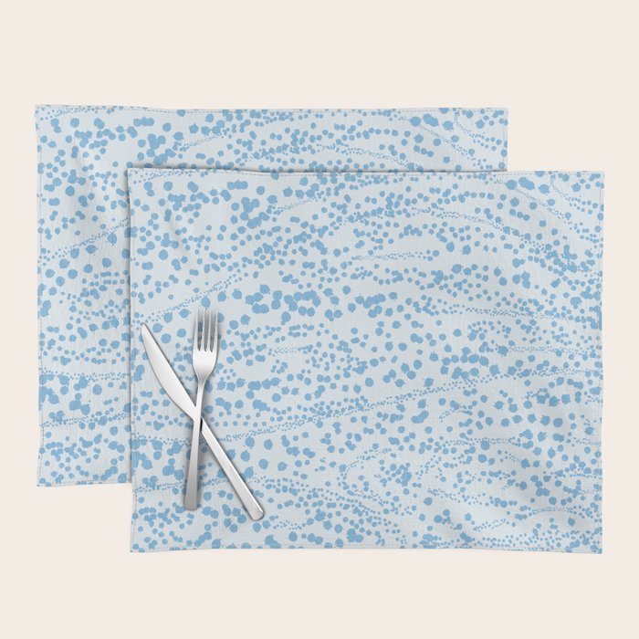  Abstract Ink Blot Strata Pattern in Ice Blue Placemat Gallery Image 1