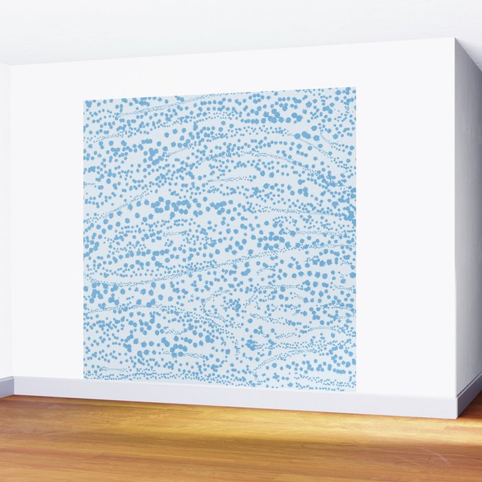  Abstract Ink Blot Strata Pattern in Ice Blue Wall Mural Gallery Image 2