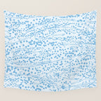  Abstract Ink Blot Strata Pattern in Ice Blue Wall Tapestry Gallery Image 4