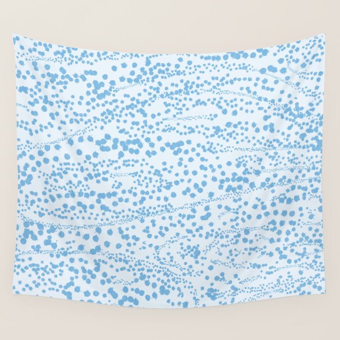  Abstract Ink Blot Strata Pattern in Ice Blue Wall Tapestry Gallery Image 4