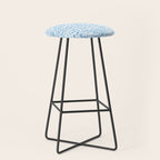  Abstract Ink Blot Strata Pattern in Ice Blue Stool Gallery Image 1