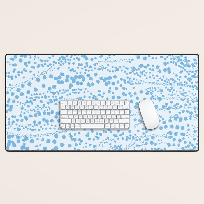  Abstract Ink Blot Strata Pattern in Ice Blue Desk Mat Gallery Image 1