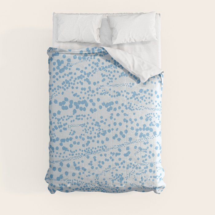  Abstract Ink Blot Strata Pattern in Ice Blue Comforter Gallery Image 8
