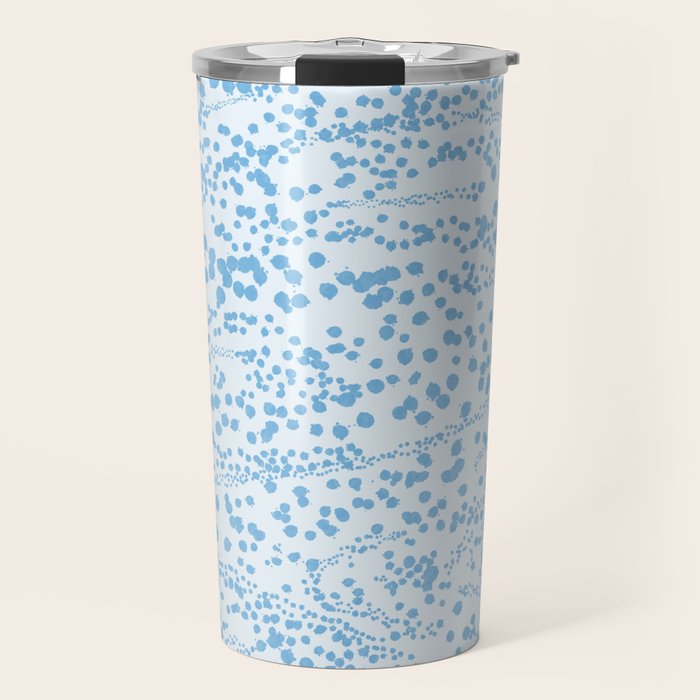  Abstract Ink Blot Strata Pattern in Ice Blue Travel Mug Gallery Image 1