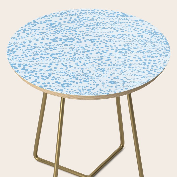  Abstract Ink Blot Strata Pattern in Ice Blue Side Table Gallery Image 2
