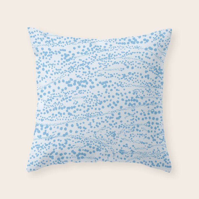 Abstract Ink Blot Strata Pattern in Ice Blue Throw Pillow Gallery Image 1
