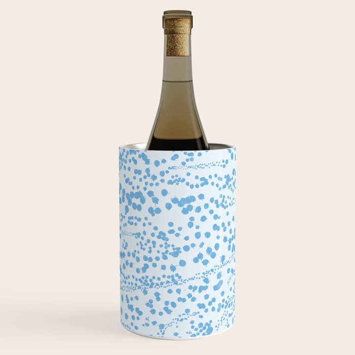  Abstract Ink Blot Strata Pattern in Ice Blue Wine Chiller Gallery Image 1