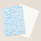  Abstract Ink Blot Strata Pattern in Ice Blue Stationery Card Gallery Image 2