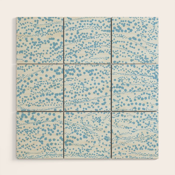  Abstract Ink Blot Strata Pattern in Ice Blue Wood Wall Art Gallery Image 1