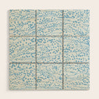  Abstract Ink Blot Strata Pattern in Ice Blue Wood Wall Art Gallery Image 1