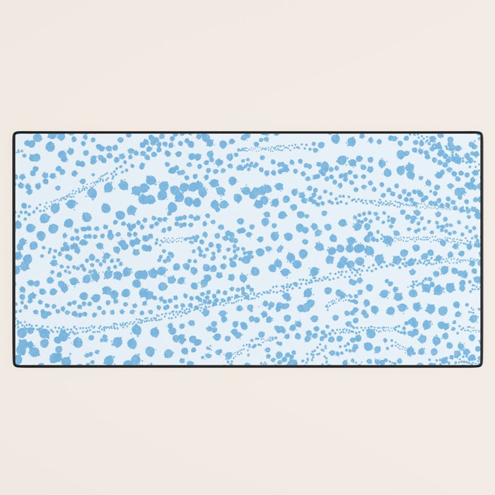  Abstract Ink Blot Strata Pattern in Ice Blue Desk Mat Gallery Image 3
