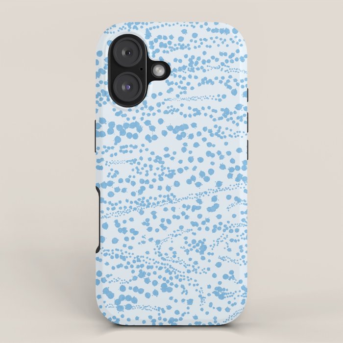  Abstract Ink Blot Strata Pattern in Ice Blue iPhone Case Gallery Image 1