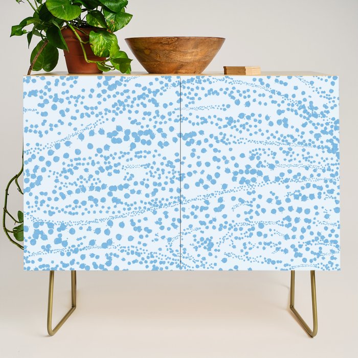  Abstract Ink Blot Strata Pattern in Ice Blue Credenza Gallery Image 1