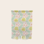 Whimsical Flora - White, Light green, Light Pink, Yellow  Wall Hanging Gallery Image 1