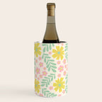 Whimsical Flora - White, Light green, Light Pink, Yellow  Wine Chiller Gallery Image 2