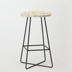 Whimsical Flora - White, Light green, Light Pink, Yellow  Stool Gallery Image 1