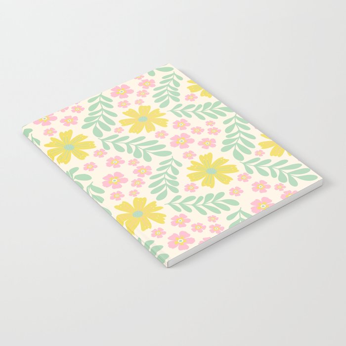 Whimsical Flora - White, Light green, Light Pink, Yellow  Notebook Gallery Image 2