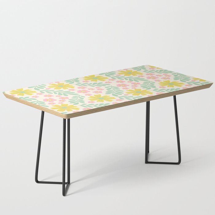 Whimsical Flora - White, Light green, Light Pink, Yellow  Coffee Table Gallery Image 1