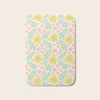 Whimsical Flora - White, Light green, Light Pink, Yellow  Bath Mat Gallery Image 1