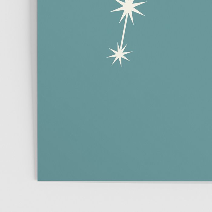 Aquarius Zodiac Star Constellation Line Art Teal Poster Gallery Image 3