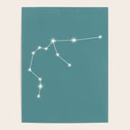 Aquarius Zodiac Star Constellation Line Art Teal Poster Gallery Image 4